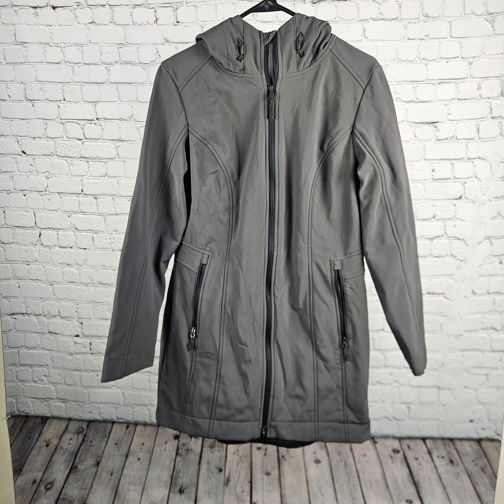 C9 by Champion Womens Gray Softshell Fleece Lined Hooded Parka Jacket Size S